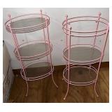 Three tier pink metal stands