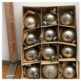 vintage silver Christmas ornaments