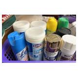 Spray paint and cleaning supplies