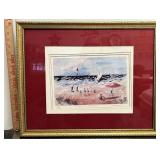 Robert Morrison Signed print Sunday at the beach