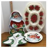 Plastic serving Christmas trays