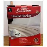 sunbeam heated, blanket king size