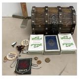 Treasure chest box playing cards and more