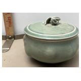 pottery covered bowl