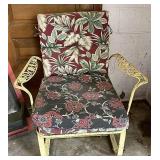 yellow metal patio chair