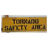 tornado safety metal sign