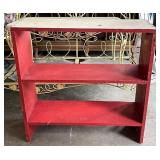 red bookshelf