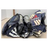 Adidas soccer bag with shinguards and more