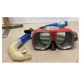 snorkel and goggles