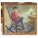 Mattie Lietz "Winter Evening" Oil Painting
