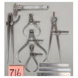 Pexto Compass & Starrett Calipers