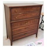 Mid-Century Walnut 5 Drawer Chest