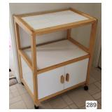 White Tile Top Microwave Cart