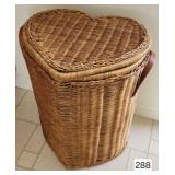 Wicker Heart Laundry Hamper
