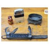 Vintage Dice Cigarette Lighter & Imperial Knife