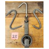 Old Iron Butcher Shop Roller & Hooks