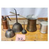 Oil Cans & Brass Pan