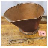 Copper Coal Hod Pail