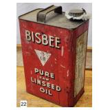 Bisbee Pure Raw Linseed Oil Metal Can