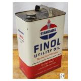 Standard Finol Utility Oil Tin Litho Can