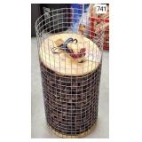 Metal Cage Full of Seasoned Walnuts