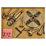 Metal Lathe, 4 Jaw Chuck & Collet Chucks