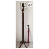 Antique Hall Tree Coat Rack