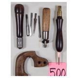 Antique Keyhole Saw,Toolkit & Handles