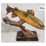 Spotted Trout Carved Statue by Gill O. Saunders