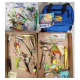 Crank Baits, Jigs & New Binder - (3) Boxes