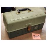 Vinyl Tackle Box w/ Stick, Crank, Spoons & Spin