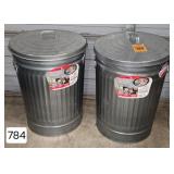 Pair of New Behrens 31-Gal. Galz. Garbage Cans