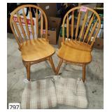 Pair of Bow Back Dining Chairs