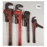 Lot of (4) Pipe Wrenches