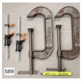 Pair of 6" C-Clamps & EZ Mini-hold Clamps