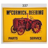 McCormick Deering Parts Service Emboss Tin Sign