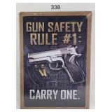 Gun Safety Rule No. 1 2nd Amendment Metal Sign