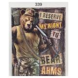 Bear Arms Metal Sign