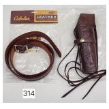 Tooled Leather Holster & Belt