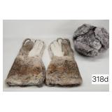 Rabbit Fur & Leather Extra Long Trapper Gloves