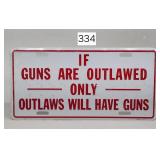 Nostalgic Gun Outlaw License Plate