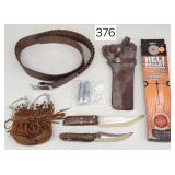 S&W Holster, Belt, Knives & Heli Spinning Target