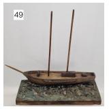 Primitive Carved Sail Boat - 16'