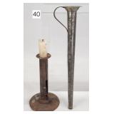 Primitive Tin Push Up Candle Holder & Mold