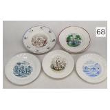 English Sttafordshire Scene Plates - Lot of 5