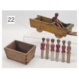 Primitive Folk Carved Wagon & Soldiers