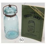 Early Globe Bale Top Aqua Fruit Jar
