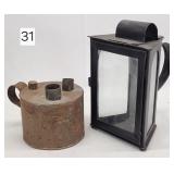 Early Tin Candle Lantern - 8'