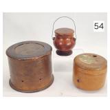 Pair of Turned Wood Spool Thread Dispensers