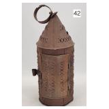 Early Pierced Tin Candle Lantern - 14'